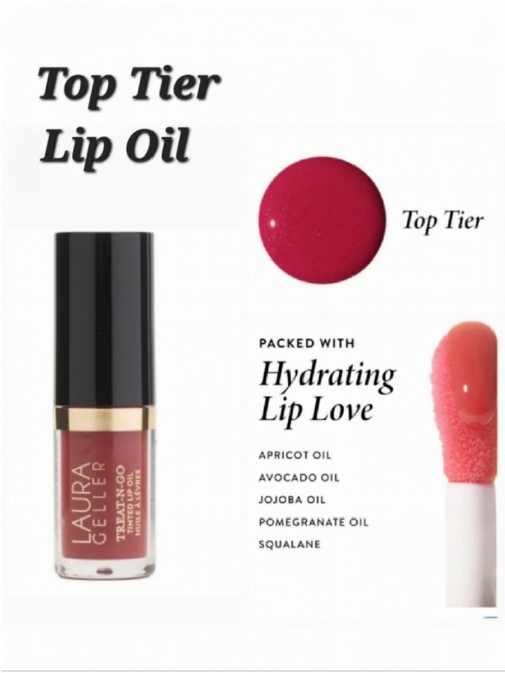 Laura Geller Treat-N-Go Tinted Lip Oil Lip Repair- Top Tier